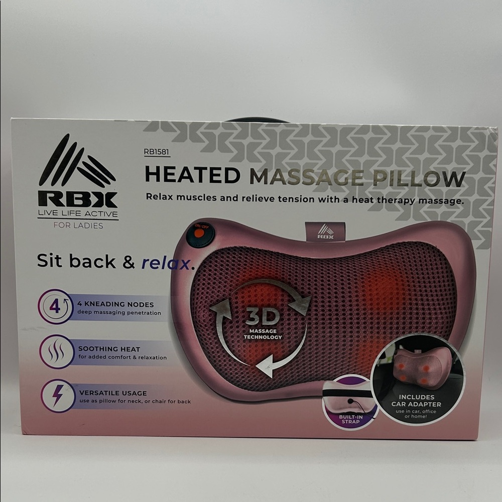 RBX Pink Heated Massage Pillow